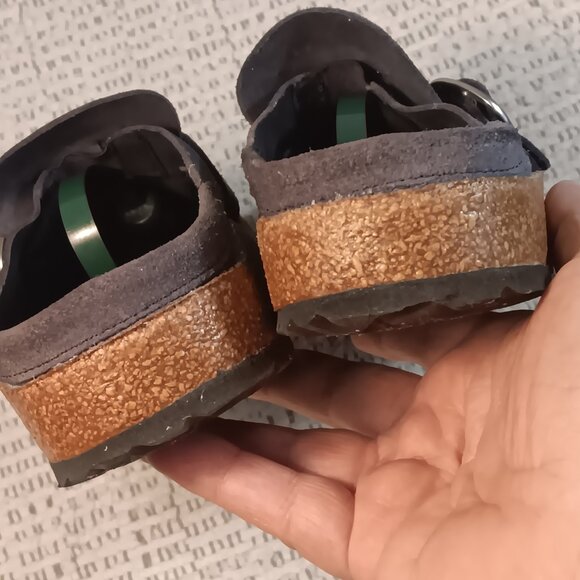 Birkenstock 'Buckley' women's blue suede leather mules sz 40 EU / 9 - 9.5 US - Picture 9 of 14